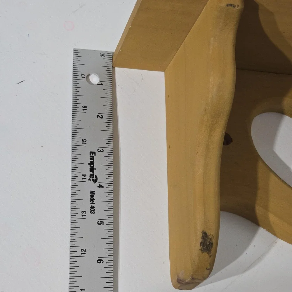 Vintage Wooden Wall Shelf Heart Cutout Cottagecore Plate Holder 12